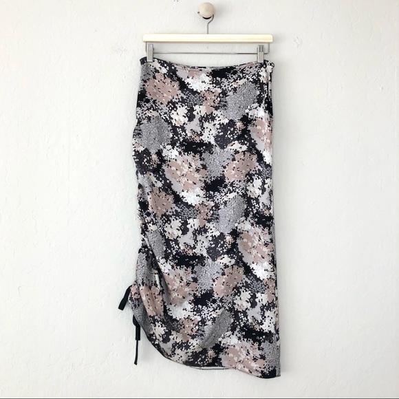 By Malene Birger Cisco Drawstring Ruched Print Midi Skirt - Picture 2 of 8